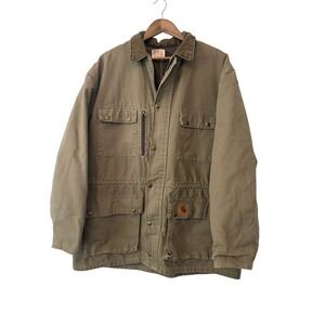 Men's Carhartt Vintage Union Made Blanket Lined Chore Coat Zip Snap  XL Tan
